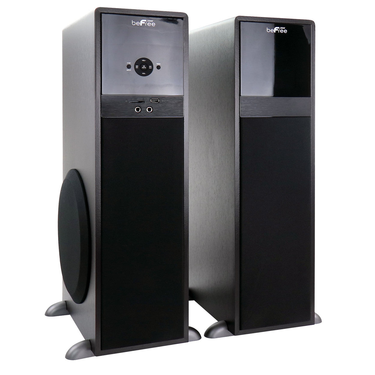 80W Bluetooth Tower Speakers | beFree Sound with Remote & Microphone