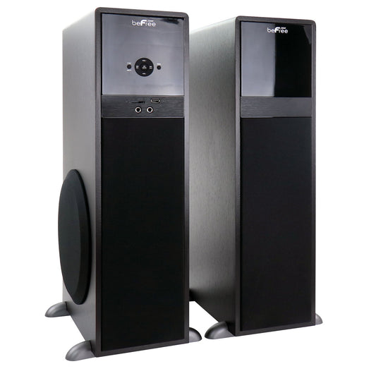 80W Bluetooth Tower Speakers | beFree Sound with Remote & Microphone