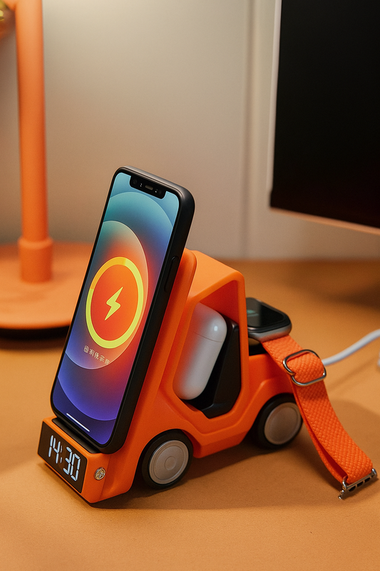 4 in 1 Forklift Fast Wireless Charging Station Dock for Iphone, Airpods & Apple Watch